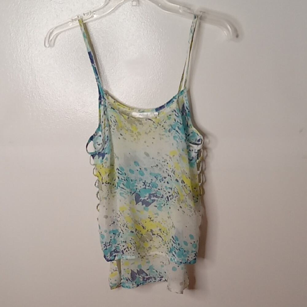 Millau Women's Size XS Vibrant Blue and Yellow Camisole. Beach